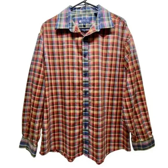 international report dress shirt International Report | Shirts | International Report Button Up Shirt Mens Xl Red Blue Multicolor Plaid Read